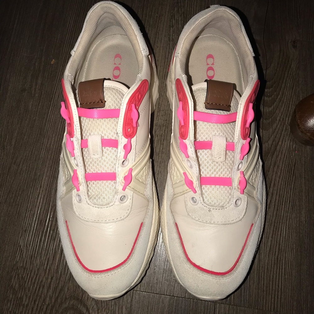 🖤COACH PINK/ CREAM SNEAKERS SIZE 7🖤 - Picture 2 of 7